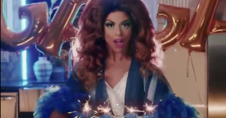 Shangela served Lady Gaga cupcakes in the first trailer for the pair's Super Saturday Night performance. (Screen capture via Twitter)