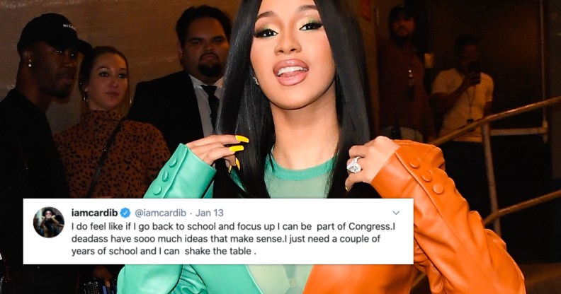 Cardi B said if returns to her studies she could become a member of Congress. (Raymond Hall/GC Images)