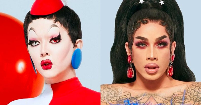 Drag Race season 12 queens Aiden Zhane and Dahlia Sin. (VH1)