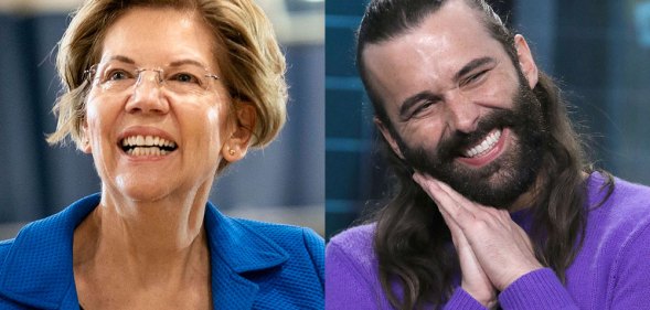 Elizabeth Warren and Jonathan Van Ness