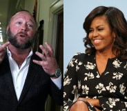 Alex Jones (L) thinks Michelle Obama is trans and we are so very tired. (Getty Images)