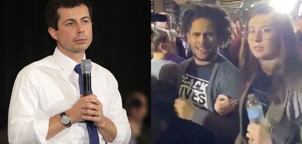 Pete Buttigieg and a Black Lives Matter protestor