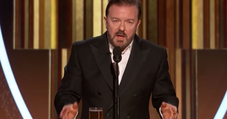 Ricky Gervais hosting the Golden Globes 2020