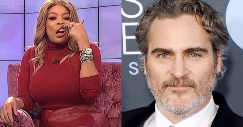 Wendy William's (L) comments about actor Joaquin Phoenix have caused outage. (Screen capture via The Wendy Williams Show/Taylor Hill/Getty Images)