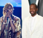 Rapper Young Thug (L) roiled Twitter users after deliberately misgendering Dwyane Wade's daughter. (Joseph Okpako/WireImage/ Karwai Tang/Getty Images)