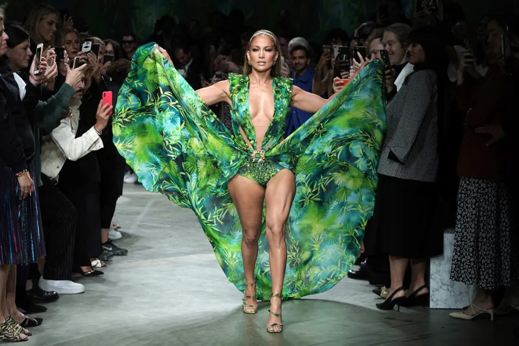 Jennifer Lopez walks the runway at the Versace show during the Milan Fashion Week Spring/Summer 2020. (Vittorio Zunino Celotto/Getty Images)