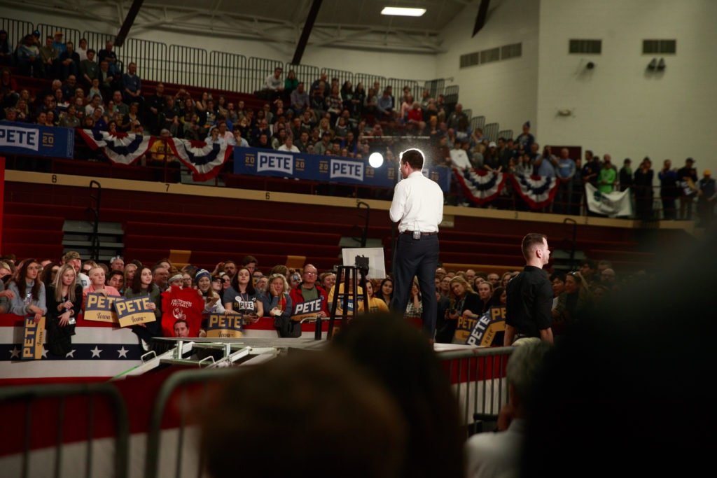 Pete Buttigieg campaigns before the Iowa Caucuses. (Jeremy Hogan / Echoes Wire/Barcroft Media via Getty Images)