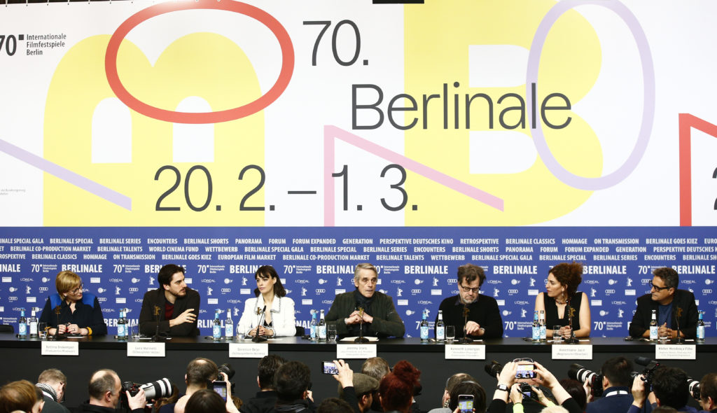 Jeremy Irons addresses reporters at the Berlin International Film Festival jurors conference. (Abdulhamid Hosbas/Anadolu Agency via Getty Images)