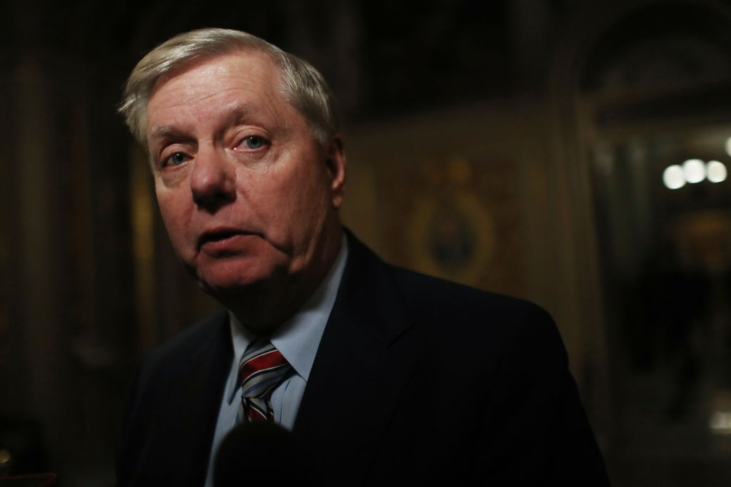 Senator Lindsey Graham speaks to the media 