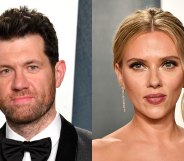 Billy Eichner and Scarlett Johansson at the Oscars