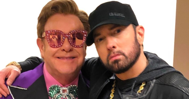 Eminem and Elton John at the Oscars