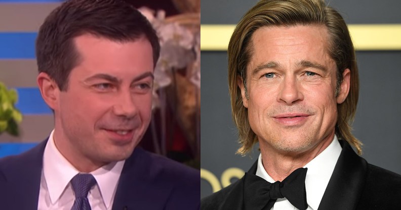 Pete Buttigieg and Brad Pitt