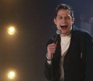 Pete Davidson laughing during his Netflix special