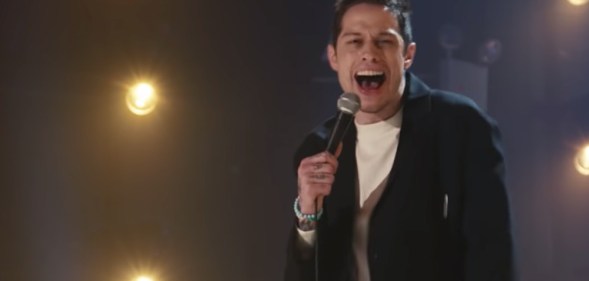 Pete Davidson laughing during his Netflix special