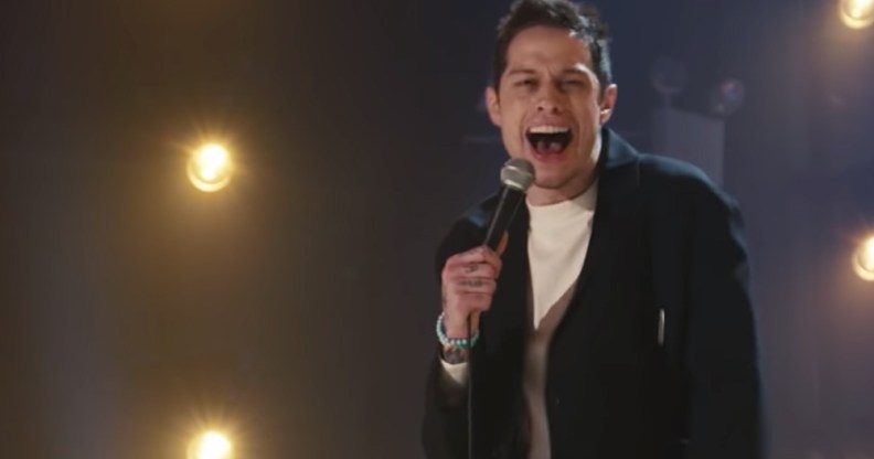 Pete Davidson laughing during his Netflix special