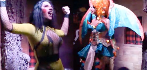 Drag queens dressed as Pikachu and Charmander