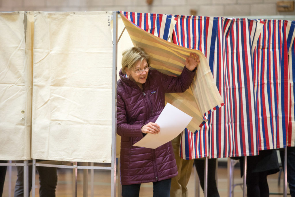 Elizabeth Warren finished third-place in her home state, Massachusetts. (Scott Eisen/Getty Images)