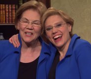 Elizabeth Warren and Kate McKinnon on Saturday Night Live