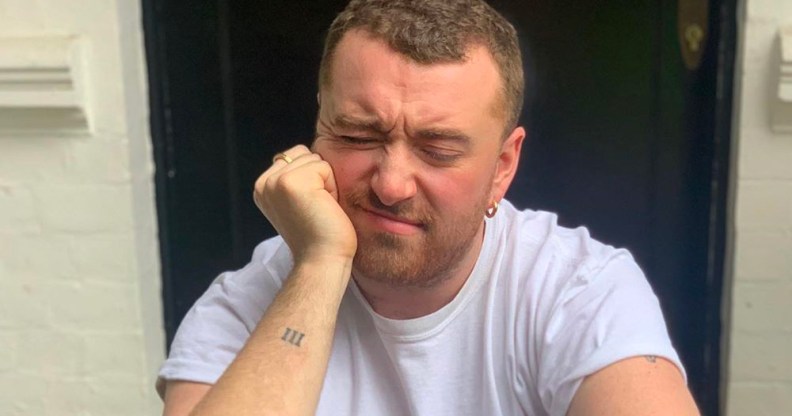 Sam Smith pulling a sad face