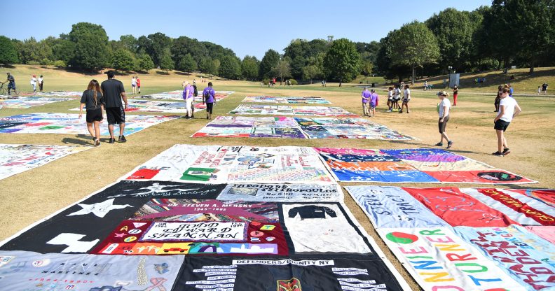 Aids memorial quilt scraps being used to make coronavirus masks