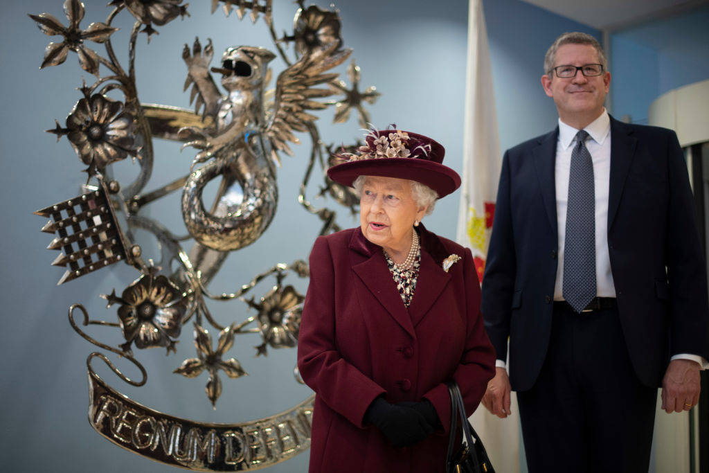 Queen Elizabeth II with MI5 Director General Andrew Parker 