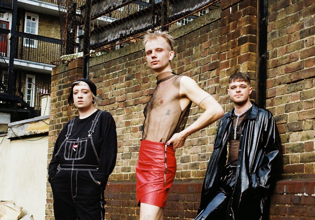 (From L-R) Performer Liv Winter, DJs Nik and Harry Gay, co-founders of GLAMTIFA. (Queer House Party)