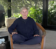 Ellen DeGeneres, after production of her show was suspended due to coronavirus, is back and is filming from her Los Angeles living room. (Screen capture via YouTube)