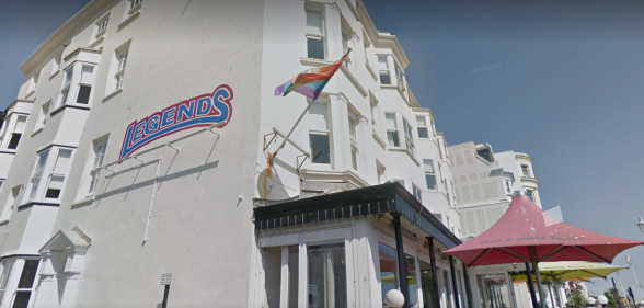 For years, LGBT+ folk in Brighton have nuanced from the lanes and the promenade to Legends, a hotel and bar on the seafront. (Google)