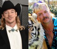 American DJ Diplo (L) wants to play Joe Exotic in an adaptation of Tiger King. ( David Crotty/Patrick McMullan via Getty Images/Netflix)