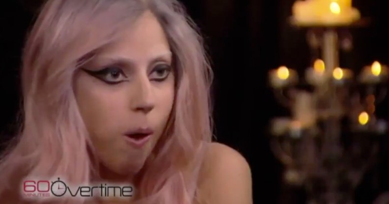 Lady Gaga with her tongue in her cheek