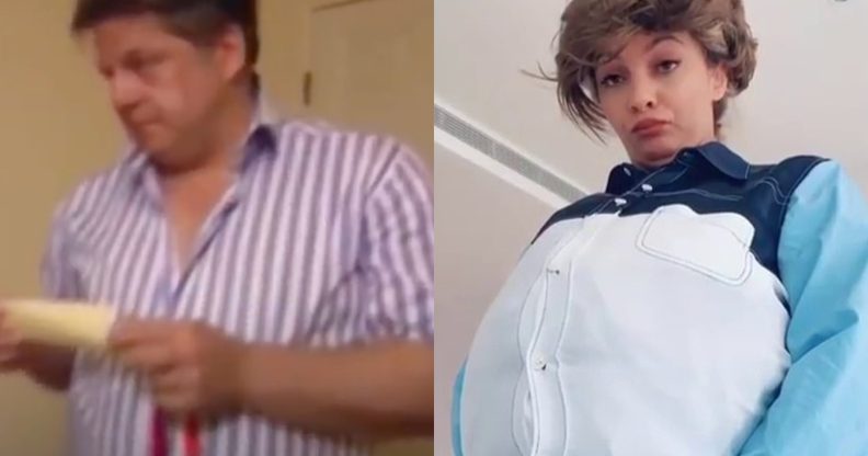 Jade Thirlwall recreated the iconic Come Dine With Me meltdown scene, but which one is the original? Can someone let us know? (Screen captures via YouTube and TikTok)