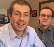 Pete Buttigieg and Chasten Buttigieg in GLAAD's Together in Pride livestream