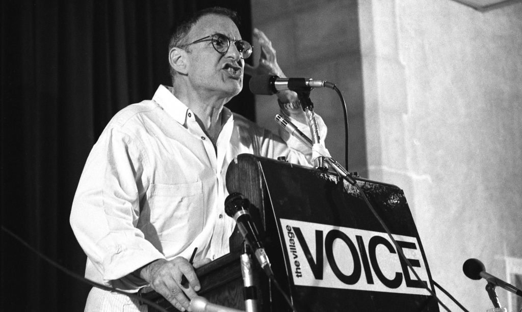 Larry Kramer at Village Voice AIDS conference on June 6, 1987 in New York City, New York