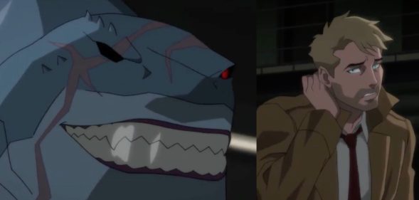 DC Comics character King Shark (L, by the way) used to top John Constantine. Yes, really. (Screen captures via Twitter)