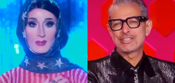 Jackie Cox and Jeff Goldblum on Drag Race