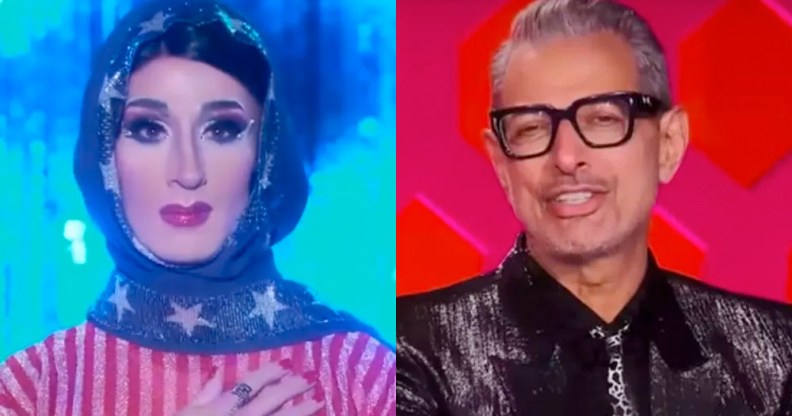 Jackie Cox and Jeff Goldblum on Drag Race