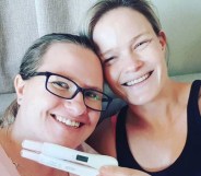 lesbian couple pregnant Facebook sperm donor