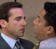 Steve Carell Oscar Nunez kiss The Office