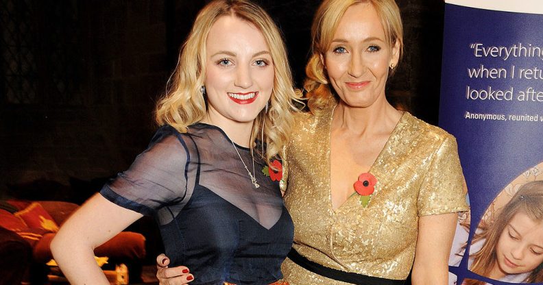 Evanna Lynch and JK Rowling attend a charity event on November 9, 2013