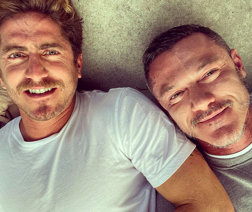 Luke Evans (R) and his boyfriend, Rafa Olarra. (Instagram)