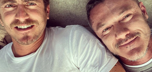 Luke Evans (R) and his boyfriend, Rafa Olarra. (Instagram)