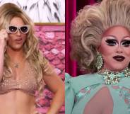 Drag Race stars Derrick Barry and India Ferrah in the All Stars 5 werk room