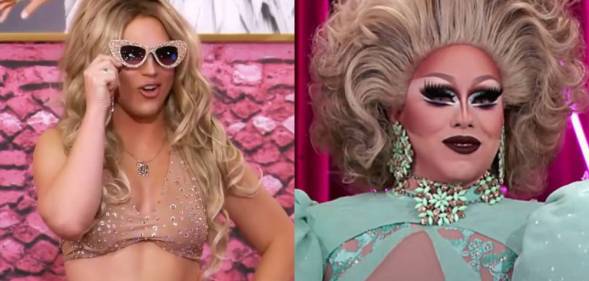 Drag Race stars Derrick Barry and India Ferrah in the All Stars 5 werk room