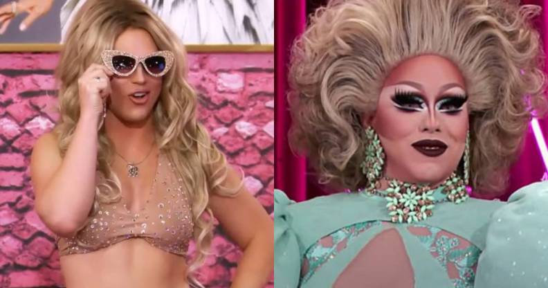 Drag Race stars Derrick Barry and India Ferrah in the All Stars 5 werk room