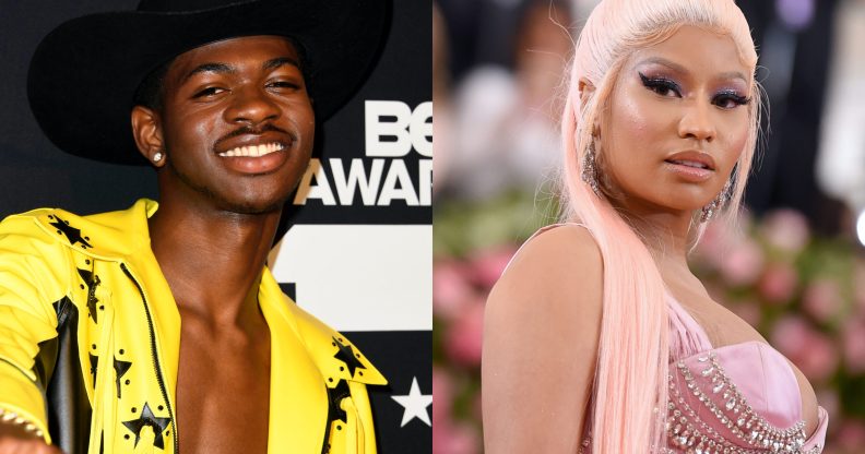 Lil Nas X revealed that he used to run a Nicki Minaj fan account on Twitter. (Frazer Harrison/Jamie McCarthy/Getty Images)