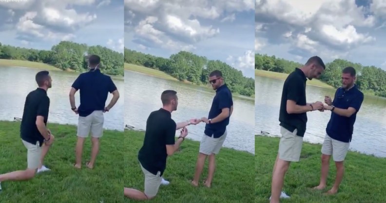 Gay couple Brandon and Cody TikTok Twitter proposal marriage