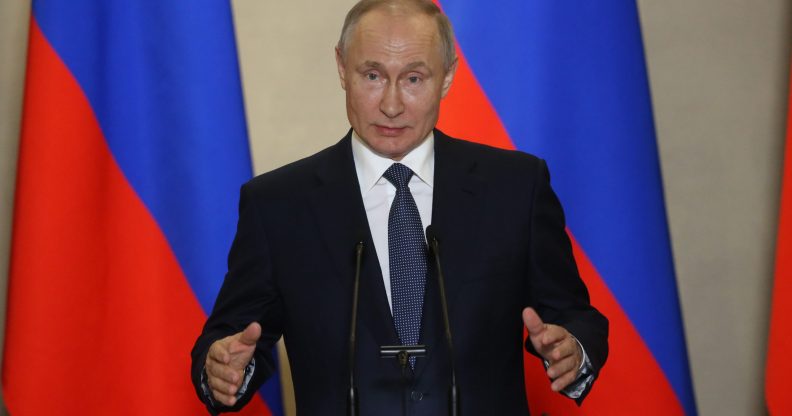 Russian President Vladimir Putin on March 18, 2020 in Sevastopol, Crimea, Ukraine.