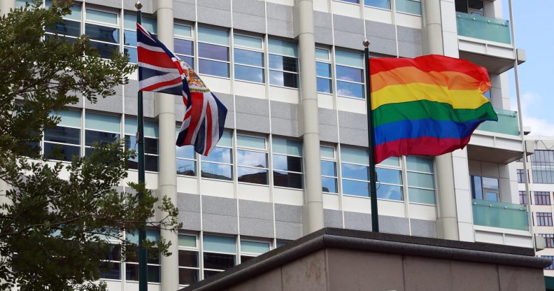 UK embassy Moscow Russia Pride flag