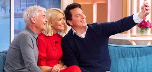 John Barrowman with Phillip Schofield and Holly Willoughby on the set of This Morning