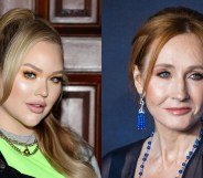 NikkieTutorials (L) slammed JK Rowling for her comments on trans folk. (Samir Hussein/WireImage/Jamie McCarthy/Getty Images for Marc Jacobs)